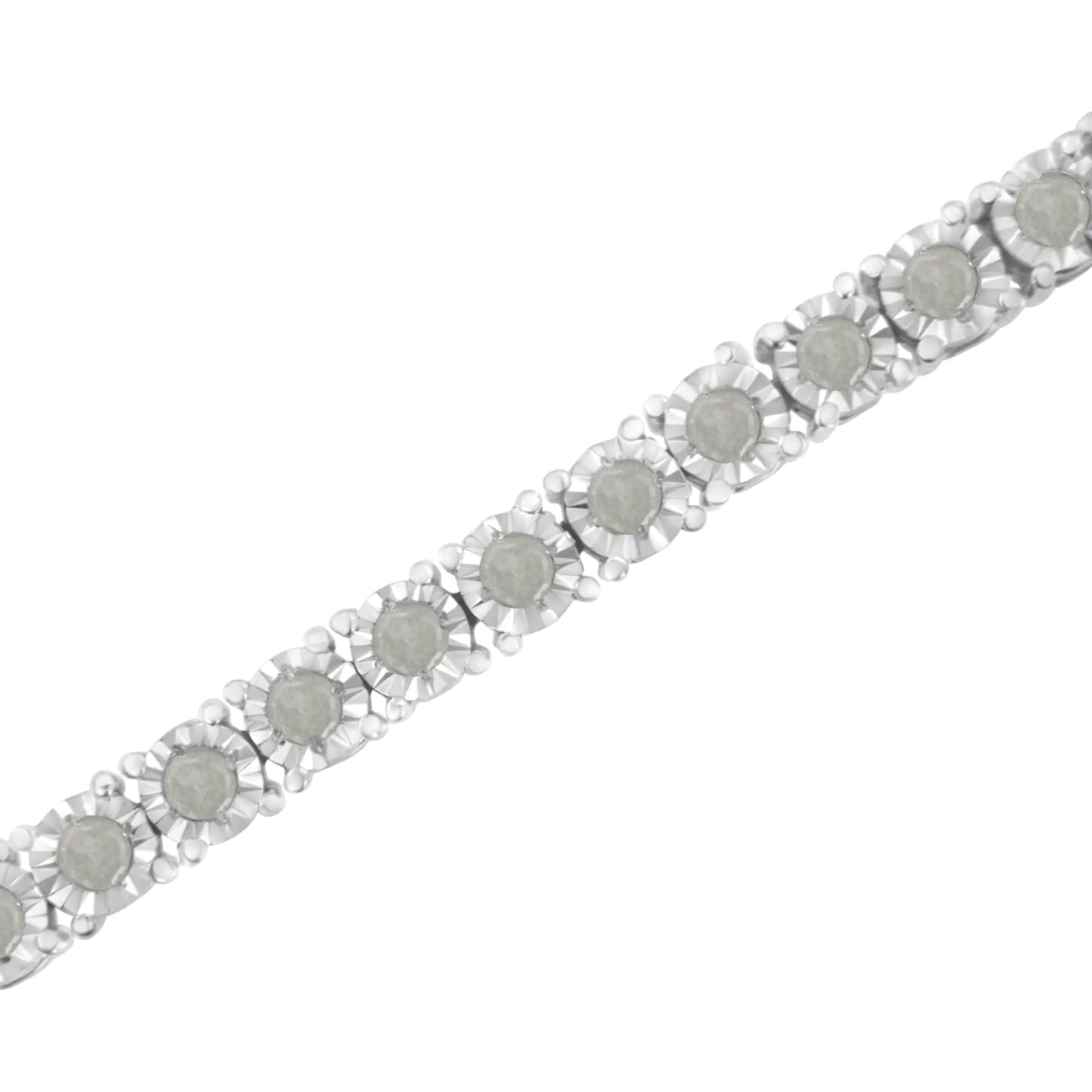 .925 Sterling Silver 2.0 Cttw Diamond Illusion-Set Miracle Plate Tennis Bracelet (I-J Color, I3 Clarity) - 7"