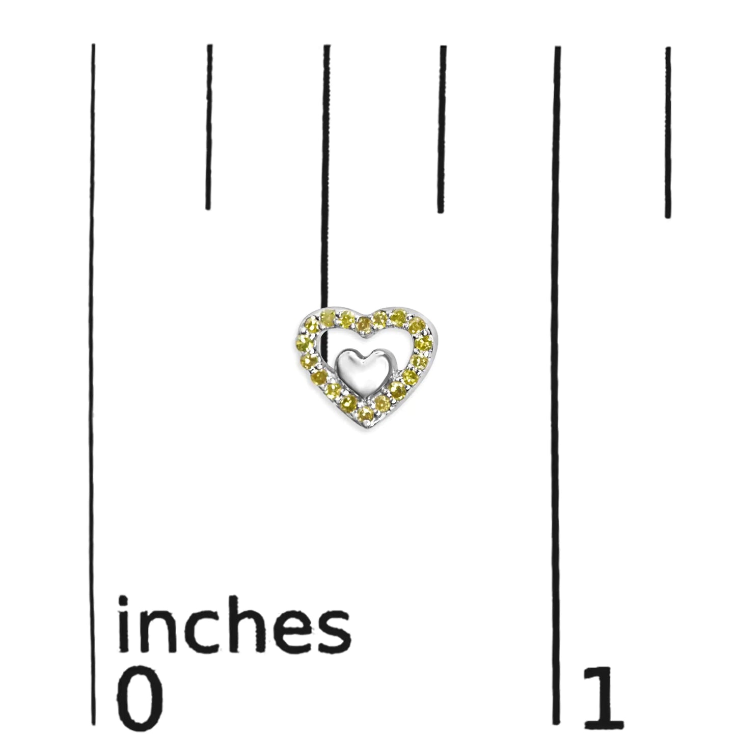 925 Sterling Silver 1/6 Cttw Diamond Open Double Heart Stud Earrings - Choice of Diamond Color